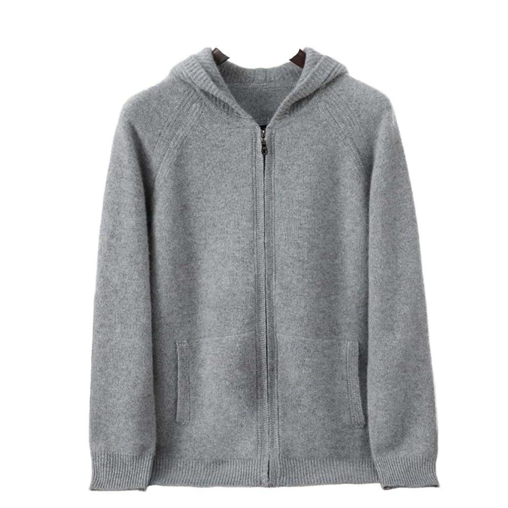 Womens Cashmere and Wool Blend Casual Knit Long Sleeve Thickening Type Hoodie Sweater
