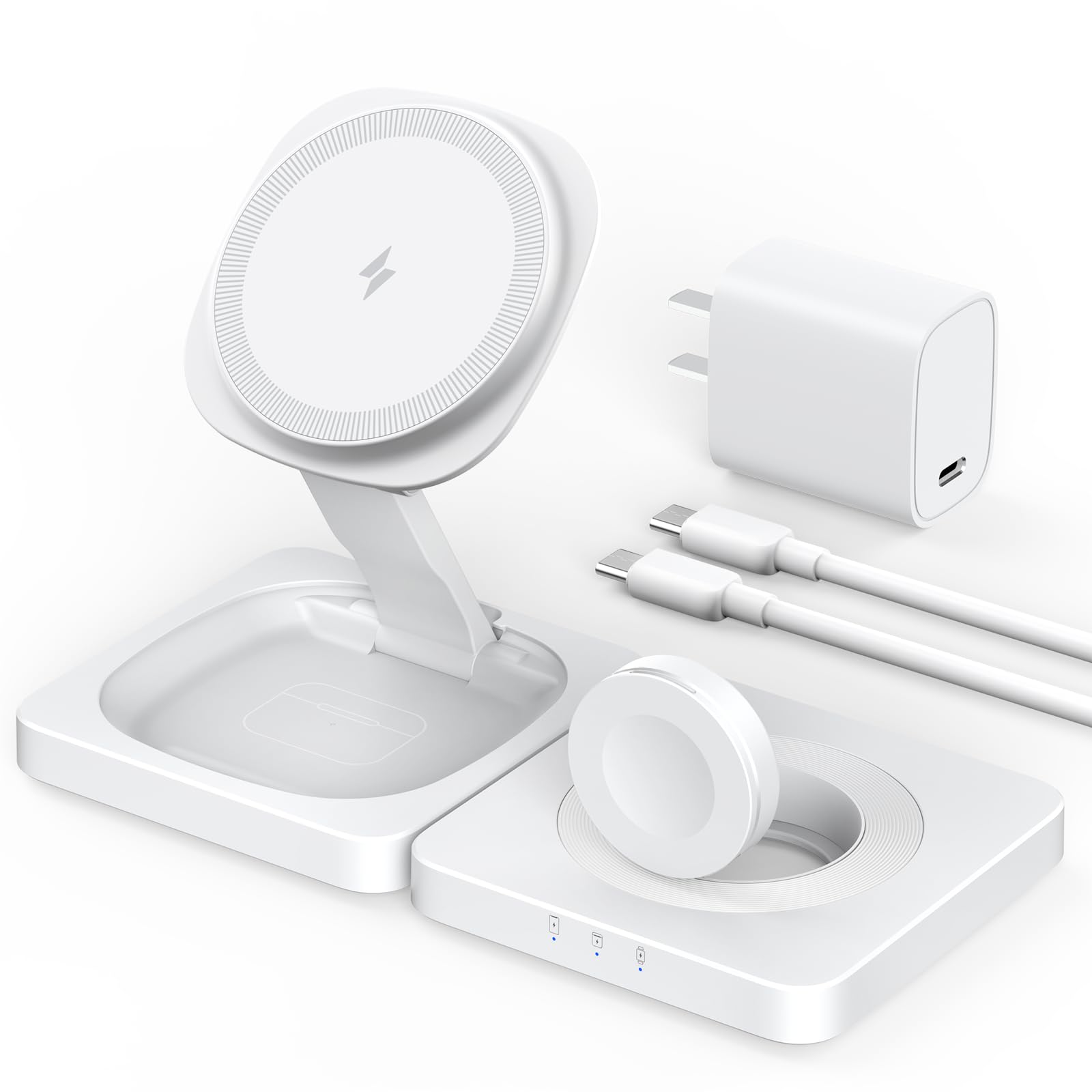 Amazon.co.jp: ADADPU 3 in 1ワイヤレス充電器 折りたたみ式 MagSafe