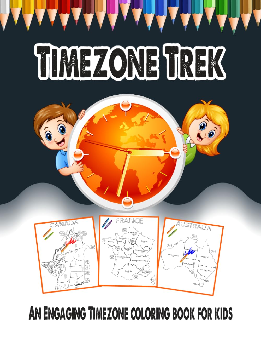 Alekya ArtsyTimeZone Trek: An Engaging TimeZone Coloring Book for Kids