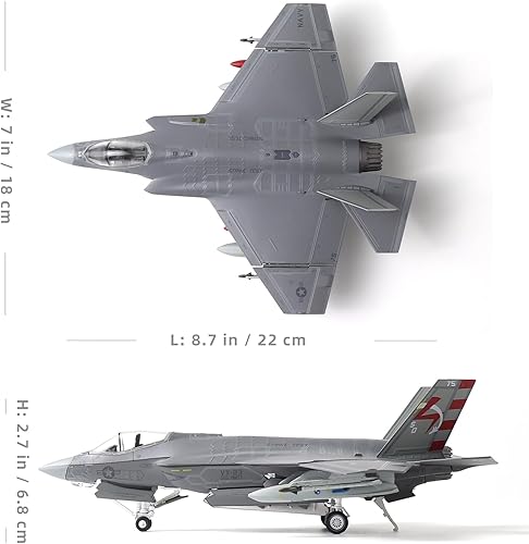 Miniatura 2 de NUOTIE F-35C Lightning 172 Metal Fighter Model Kits con soporte 3 versiones ABC DieCast Alloy Jet Replica Pre-Build Militar Aircraft Collection para