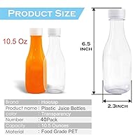 Vista 5 de Holotap Botellas vacías de plástico PET de 10 onzas, paquete de 35 botellas transparentes desechables a granel con tapas blancas a prueba