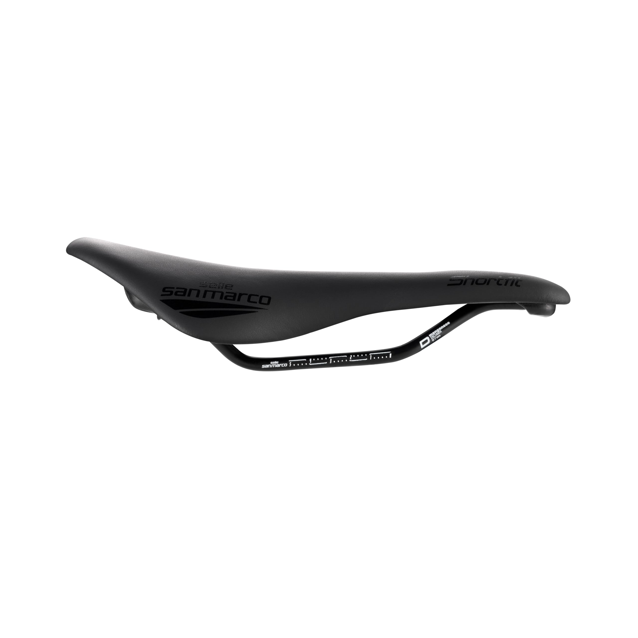 Selle San Marco SHORTFIT 130 – Ergonomischer Rennrad-Sattel mit kurzem Schnitt, zentraler Aussparung – Größe S3, Schwarz