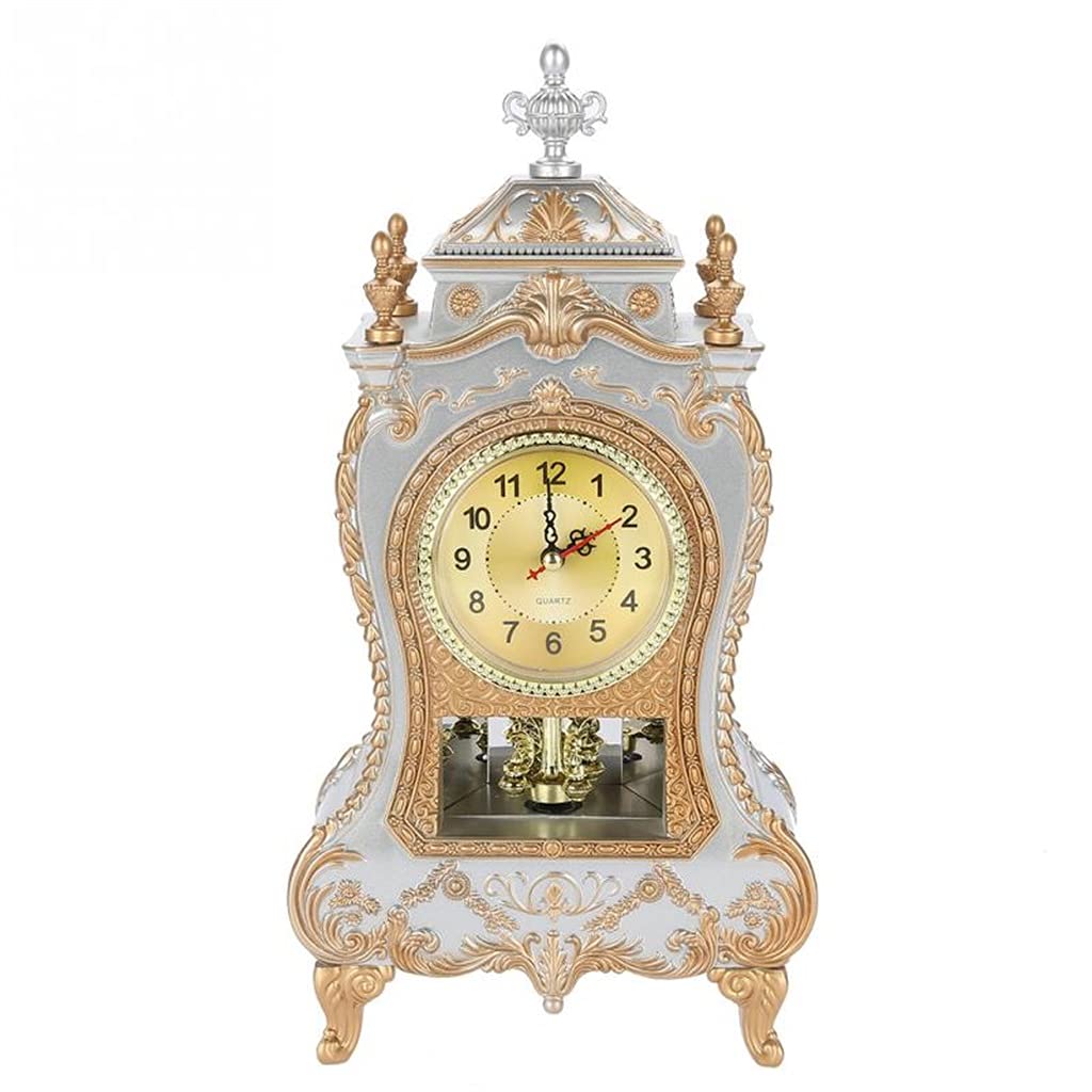 Vintage Desk Retro Alarm Clock Classical Royalty Sitting Room TV Cabinet Imperial European Creative Sit Pendulum Clocks Color