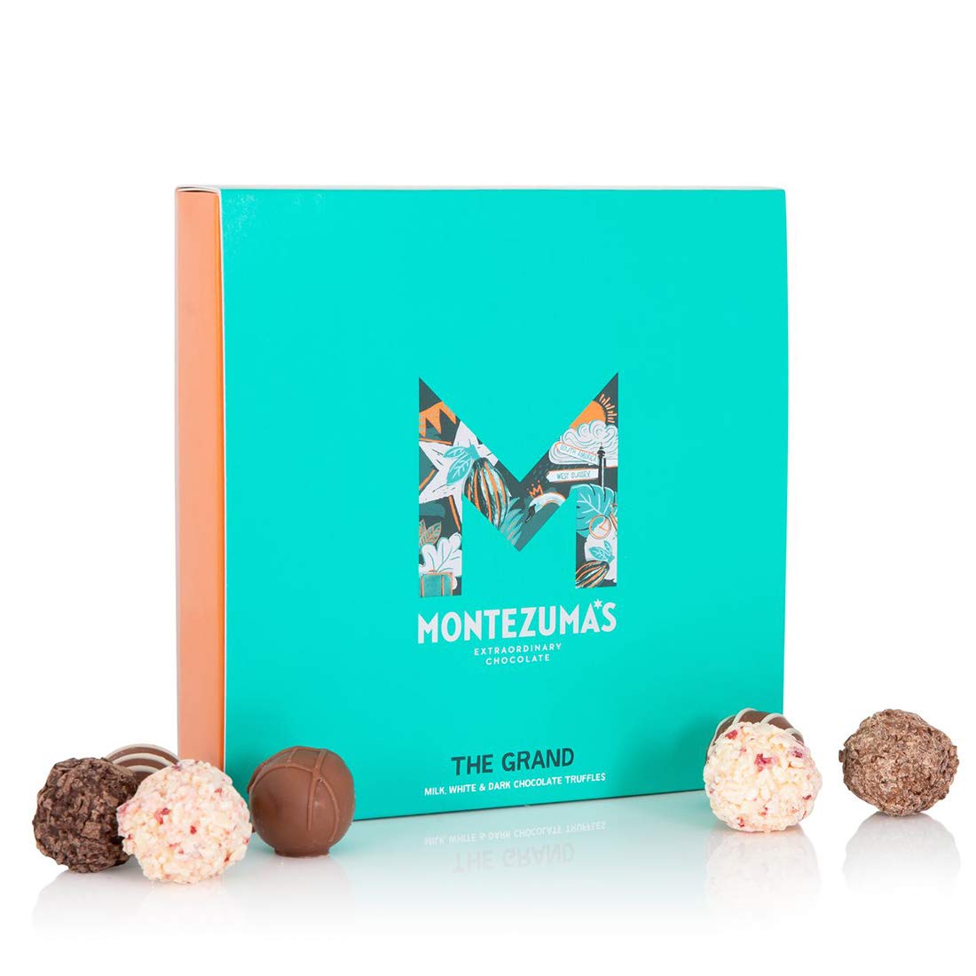 MontezumaThe Grand, Milk, White & Dark Chocolate Truffle Collection Box, Medium Contains 25 Truffles, Gluten Free, 350g Box