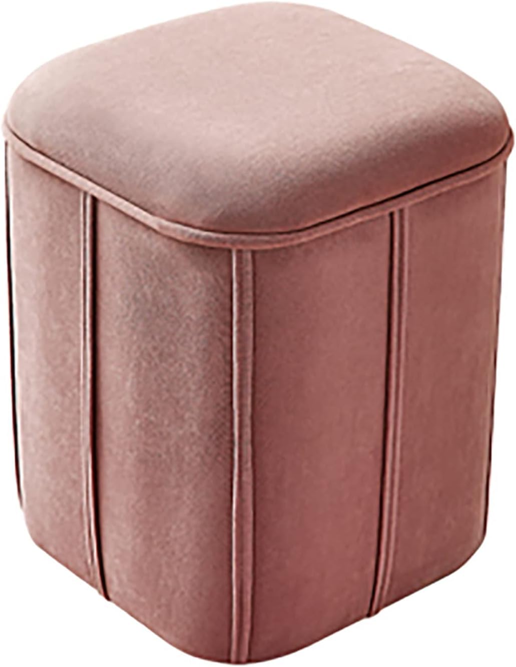Petit tabouret avec rangement pour éliminer le désordre dans une chambre rose