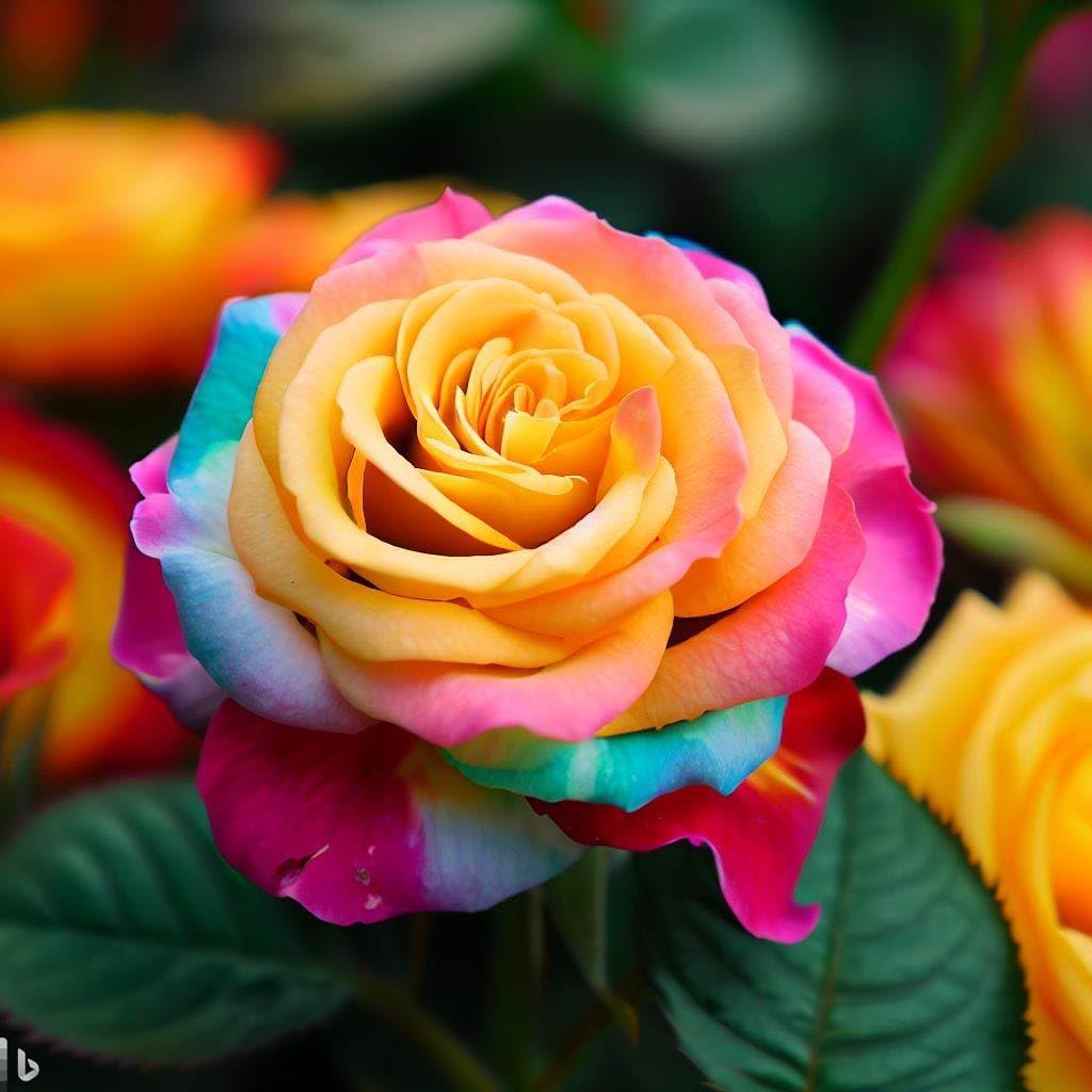 100Pcs Rare Holland Rainbow Rose Flower Seeds Your Lover Multicolor Plants Home Garden 1Z307