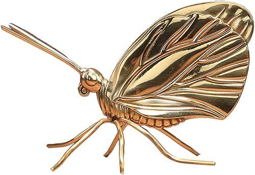 Decoración de mesa de centro, decoración de mesa de centro de mesa, mariposa dorada, estatua de cobre, adornos creativos hechos a mano, escultura de