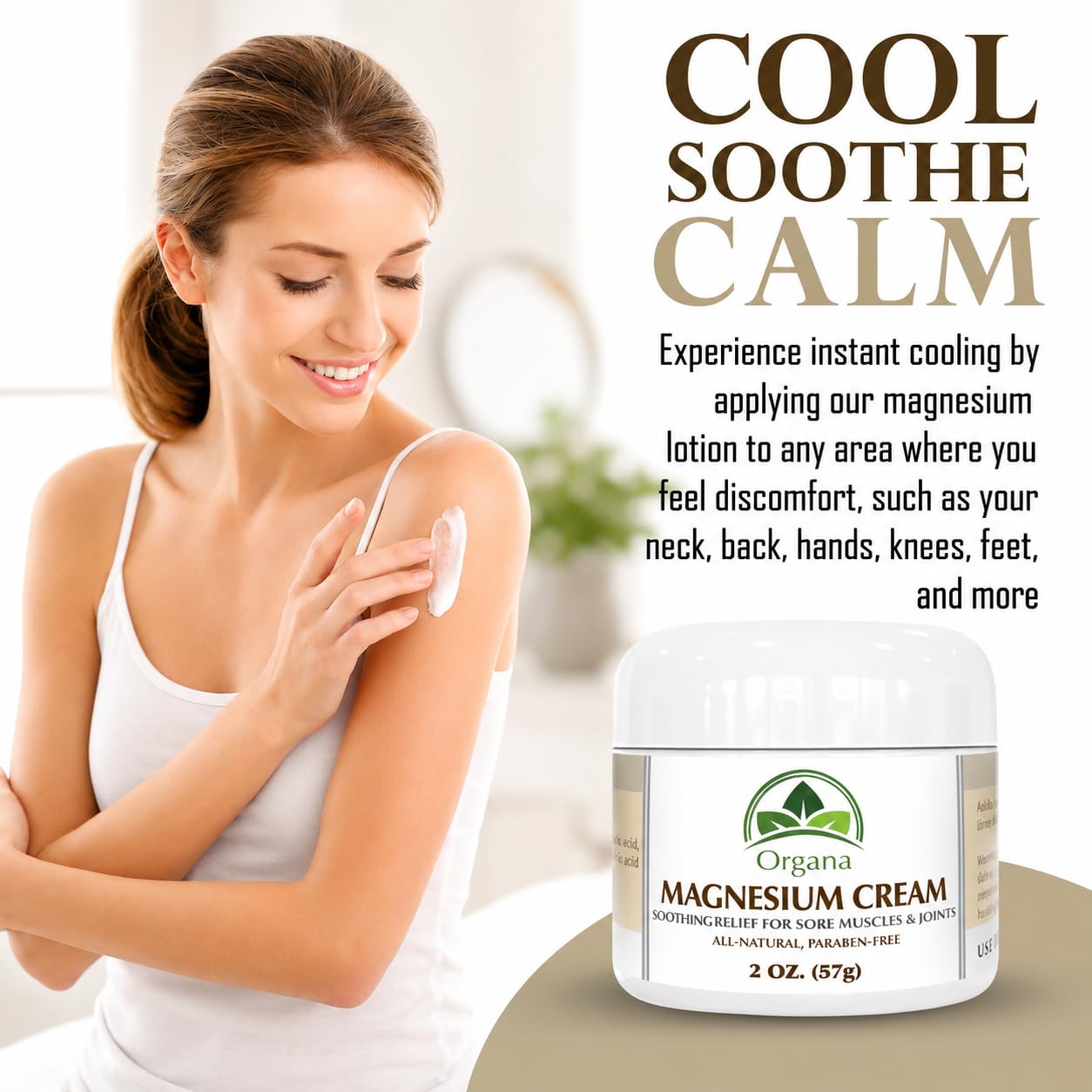 Organa Magnesium Lotion | Magnesium Cream for Sore Muscles, Leg Cramps and Joint Support | Shea Butter Infused Magnesium Lotion