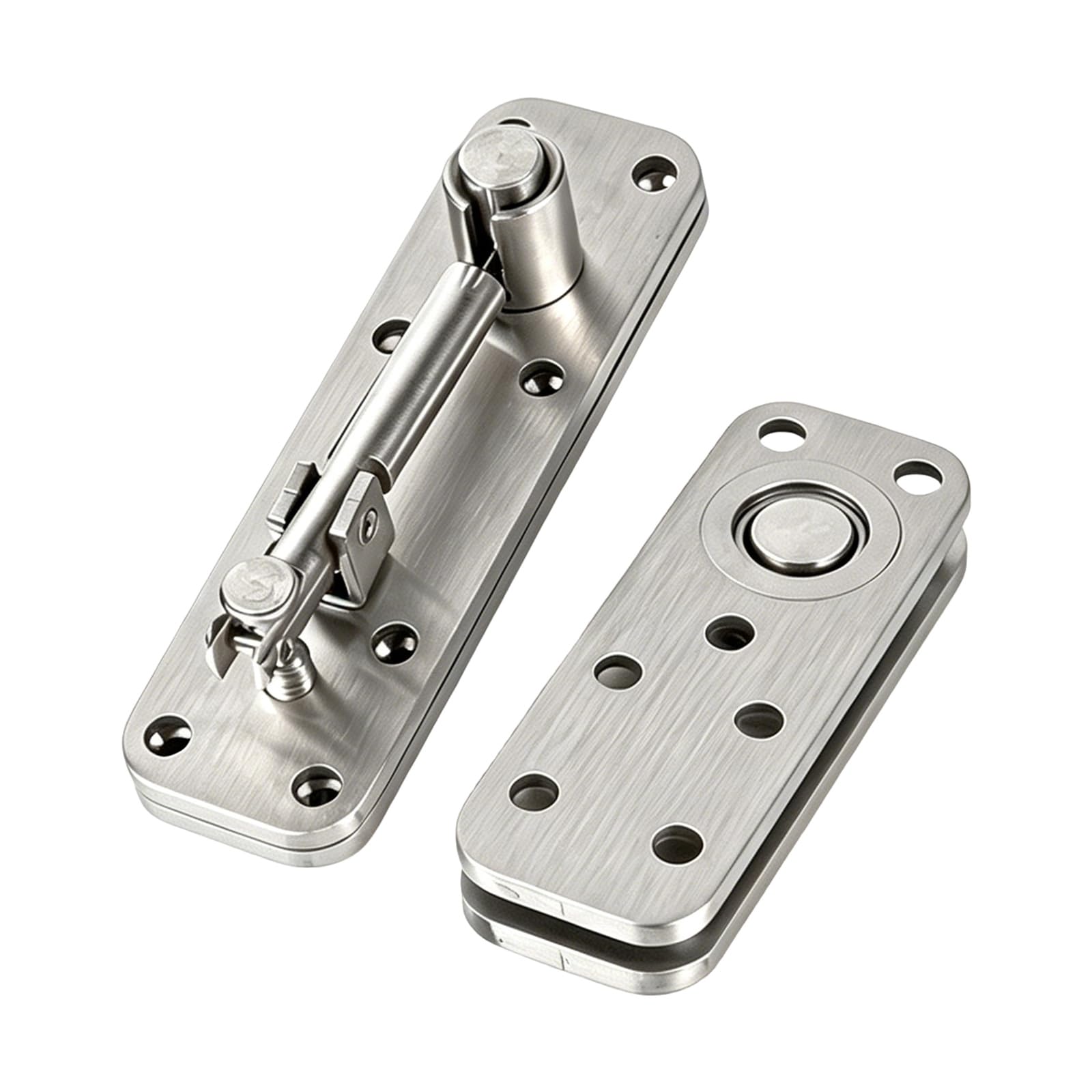 Apglsxy Silver 360 Degree Swivels Concealed Hinge Stainless Steel Upper And Lower Hinge For Modern Wood Door Installation Enduring Heavy Duty Hidden Door