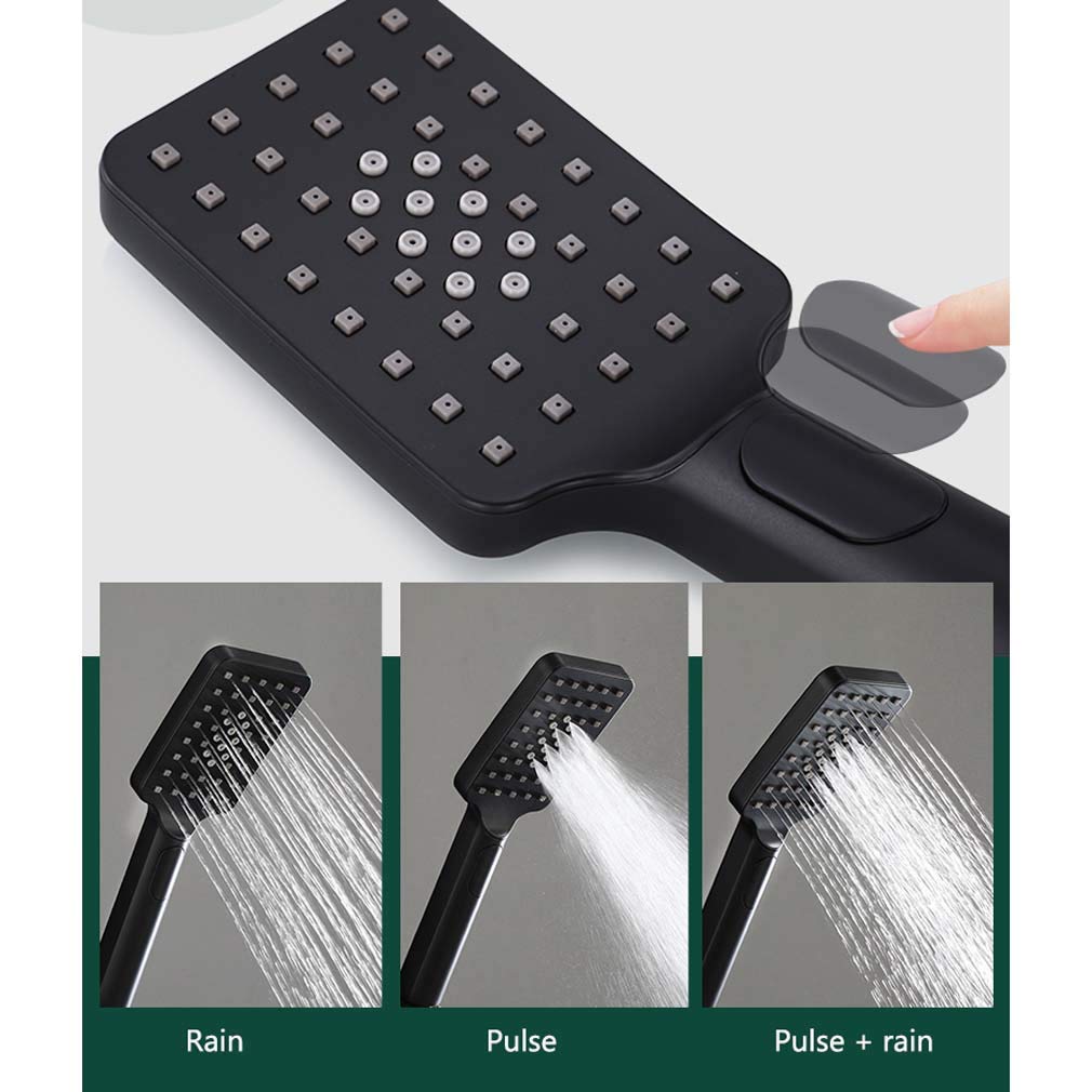 Sistema de ducha termostático para baño, válvula de ducha mezcladora de 38 ℃, 4 funciones con cabezal de ducha cuadrado de lluvia de 260 mm, sistema de ducha de mano, grifo y pistola rociado