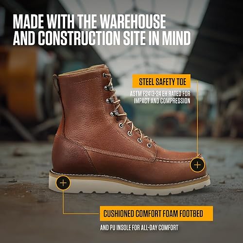 Miniatura 6 de Carhartt Men's Wp 8-inch Moc Steel Toe Wedge Work Boot