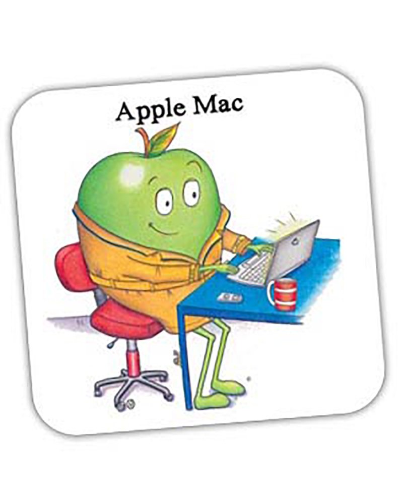 The Compost Heap Hand Drawn 'Apple Mac' Coaster