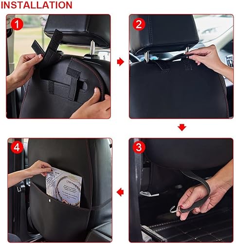 Miniatura 4 de HCMAX Paquete de 2 alfombrillas protectoras para respaldo de asiento de automóvil, impermeables, fáciles de limpiar, multifuncionales, bolsa de