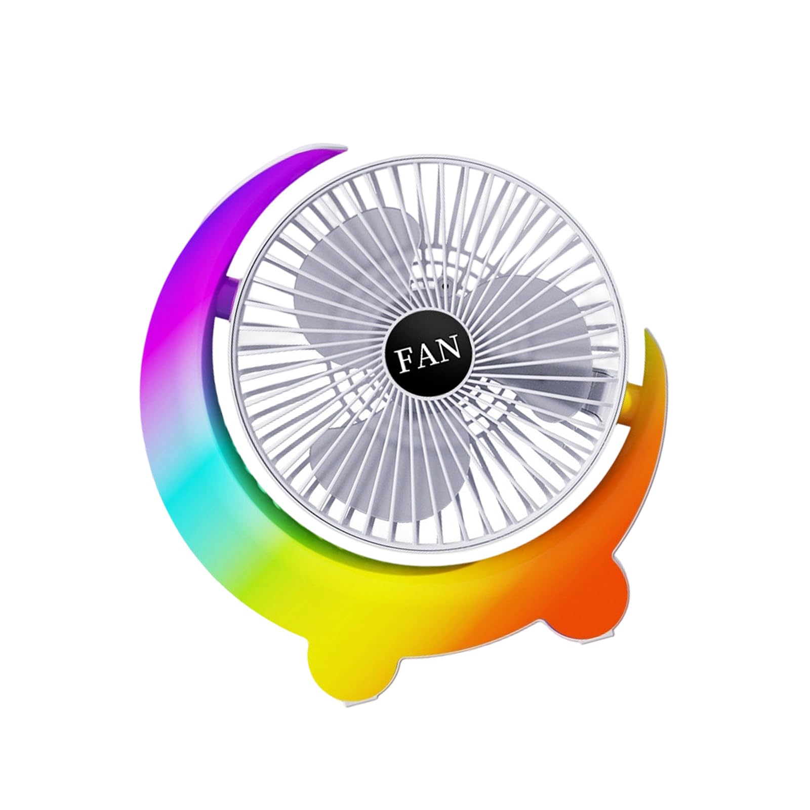 FROMCEO Portable Desktop Fan USB Rechargeable Desk Outdoor Desk Fan with LED Light 3 Speed Portable Desktop for Bedroom Travel Electric