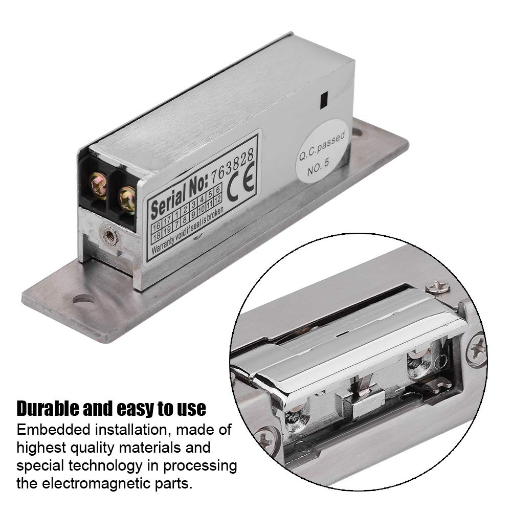 ASHATA - Apriporta Elettrico, Regolabile DC12 V, Alta Qualità, Doppio Sblocco, Controllo Accesso, Uffici, Legno, Acciaio