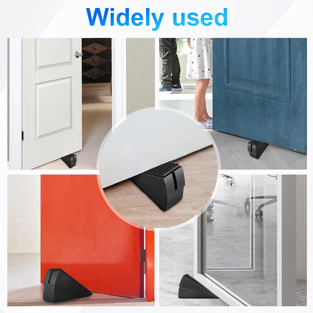 HASTHIP Door Stopper 3 Inch Tall Black Rubber Heavy Duty Wedge — Amazon image 7