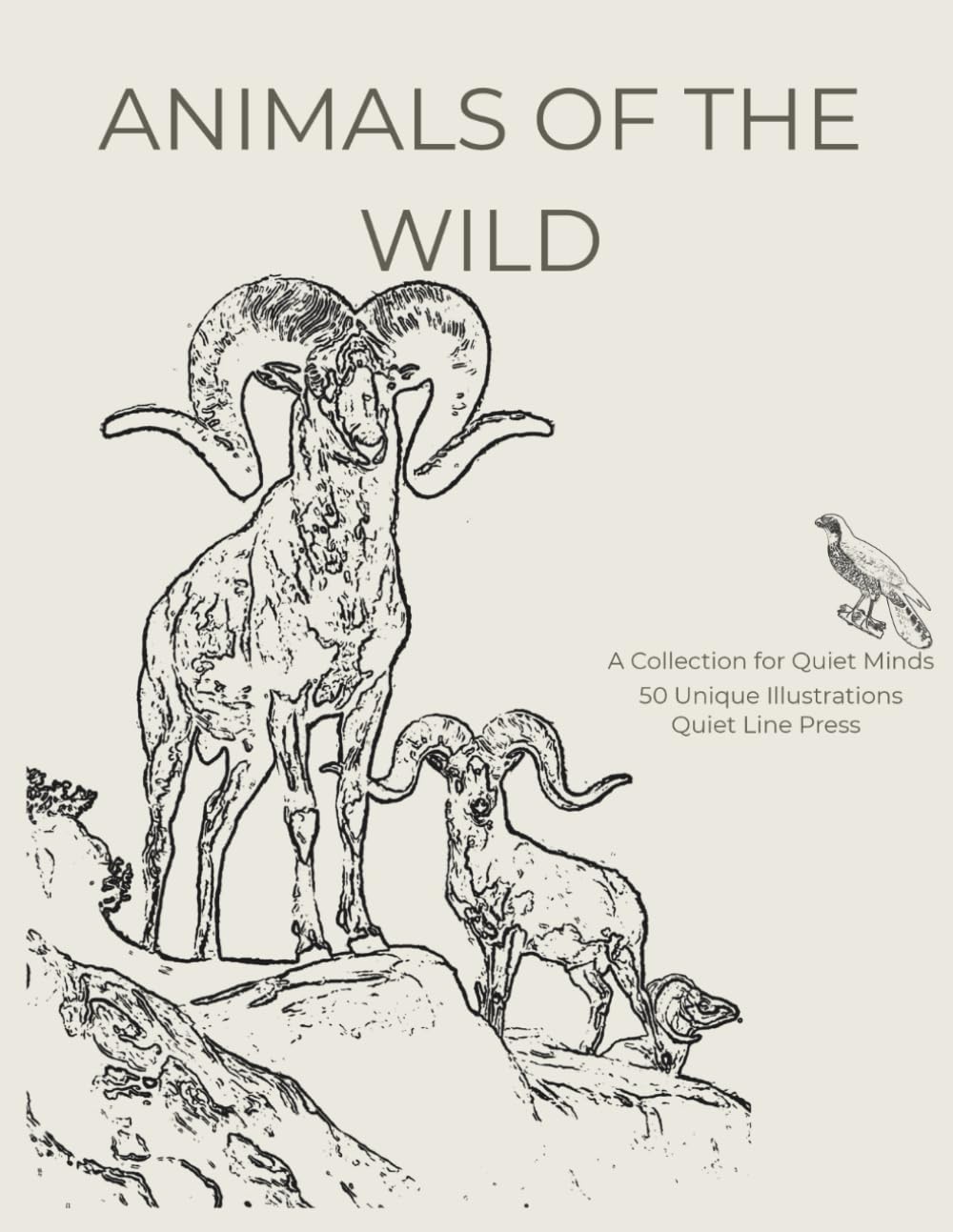 Animals of the Wild: A Curated Minimalist Colouring Book: 50 Essential Line Illustrations for Adults and Teens (The Minimalist Colouring Series)