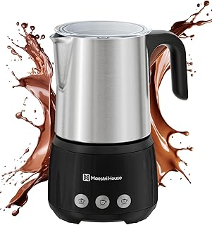 Maestri House Milk Frother, 4-in-1 Electric Milk Steamer and Frother, 16.9OZ 600W Smart Touch Control Hot and Cold Foam Maker, Memory Function for Latte, Cappuccinos, Warm Milk, Hot Chocolate Milk