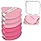 CUPID CARE 6 Pcs Powder Puff with 2 Travel Cases, Setting Powder Puffs for Face Powder and Foundation, Velour Makeup Puff for Loose Powder Body Powder, Skin-Friendly, Beauty Makeup Tools-Pink/Red
