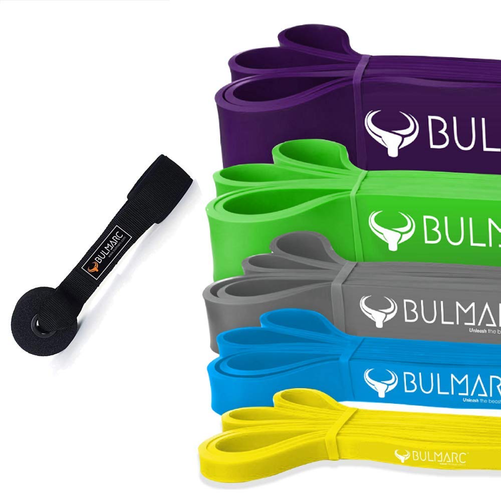 BULMARC's Resistance Band Pull Up Assist Bands with 65+ Exercises for Pull Ups, Chin Ups, Stretching, Weight Loss & Powerlifting, Anti Snap Natural Latex-image-10