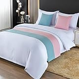 ANBTUKJ Runner Bettläufer, dekorativer Bettschal in Leinenoptik, Bettläufer im modernen Stil für Wohn- und Hotelausstattung, Bettvorleger, Bettüberwurf,6-180x50cm for 1.2m Bed