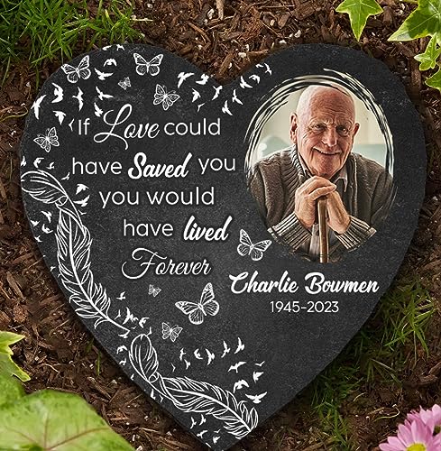 Sportyzen Personalized If Love Could Have Saved You Would Have Lived Forever Memorial Stone, Sympathy Gifts for Loss of Mom, Dad, Grieving Gifts, in Loving Memory Gifts - PTU - DH - Thumbnail 2