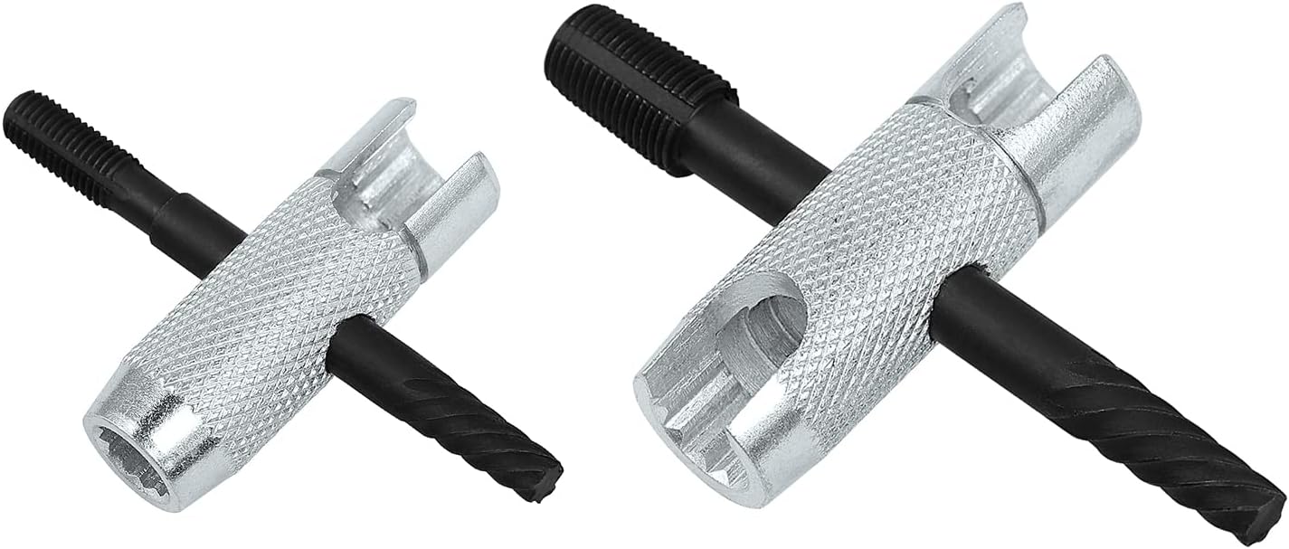 NOVINO Grease Zerk Tool,4 Way Zerk Grease Fittings Removal Tool Fit 1/4"-28 SAE,1/8"-NPT,M10x1 M8x1 and Hex Size 3/8" 5/16" 7/16" for Remove Install Rethread Damaged Fitting