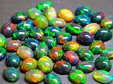 8 x 7 mm czarny etiopski opal, 50 szt., kaboszon, rzadka, jakość, czarny, etiopski opal, 50 sztuk, owalne, kaboszon, naturalny welo, opal, multi ognisty opal, luźne kamienie do produkcji biżuterii