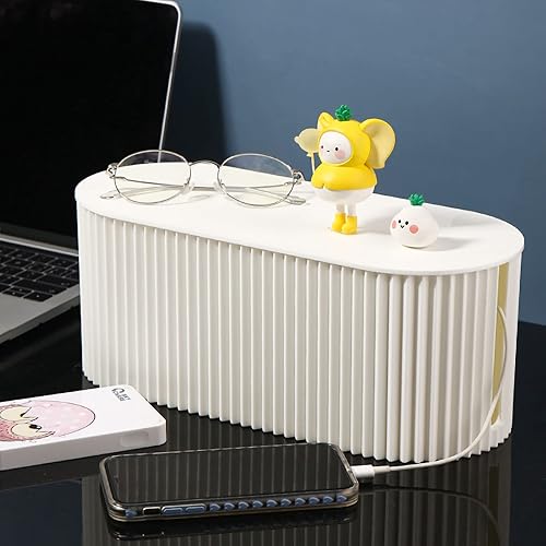 Miniatura 7 de Caja de organización de cables, organizador de cables, organizador de almacenamiento de cables, organizador de cables de alimentación, caja Blanco