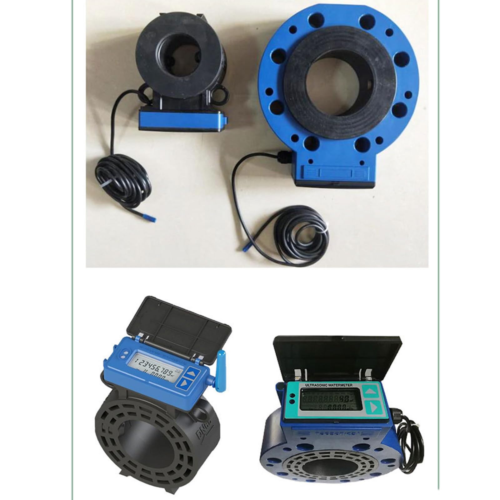Medidor de flujo de agua ultrasónico, medidor de flujo de riego agrícola con pantalla LCD, batería integrada, protección IP68 para gestión de jardines