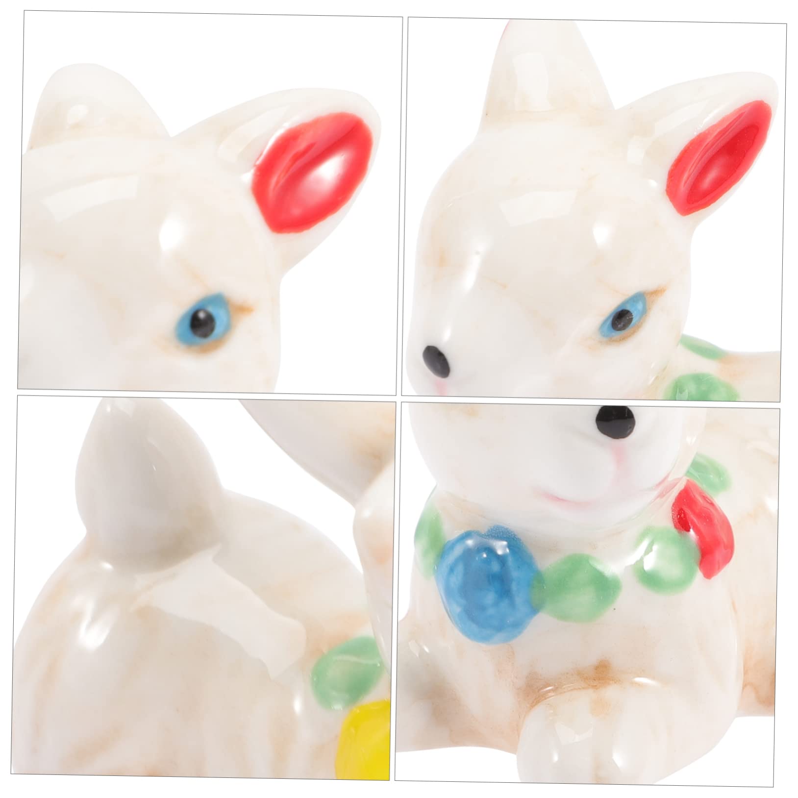STOBAZA 9 Pz Ornamento Di Coniglio Piccola Statuina Scultura Di Coniglietto Statua Del Coniglio Di Pasqua Statua Del Coniglietto Di Pasqua Topper Cupcake Ceramica Colorful