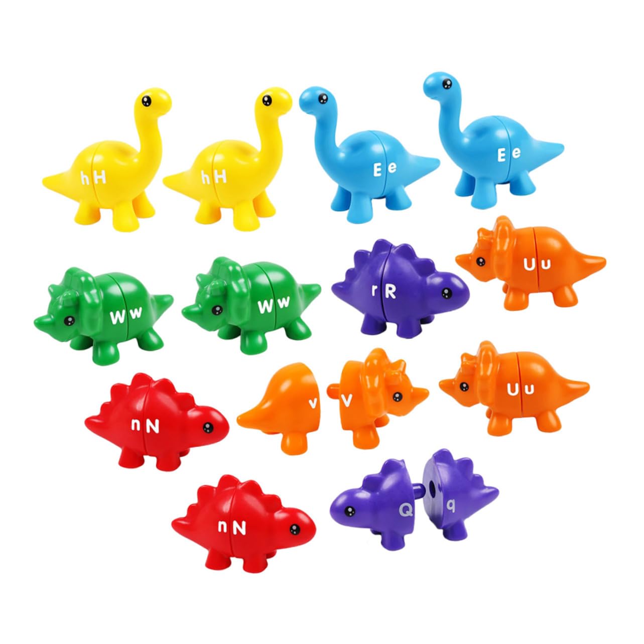 VANZACK Giocattolo Educativo Precoce Dinosauri Abbinamento Lettere per Bambini Piccoli, Set 13 Pezzi, Gioco Cognitivo per Asili Nido e Scuola Materna, Apprendimento Portatile per Ordina e Abbina