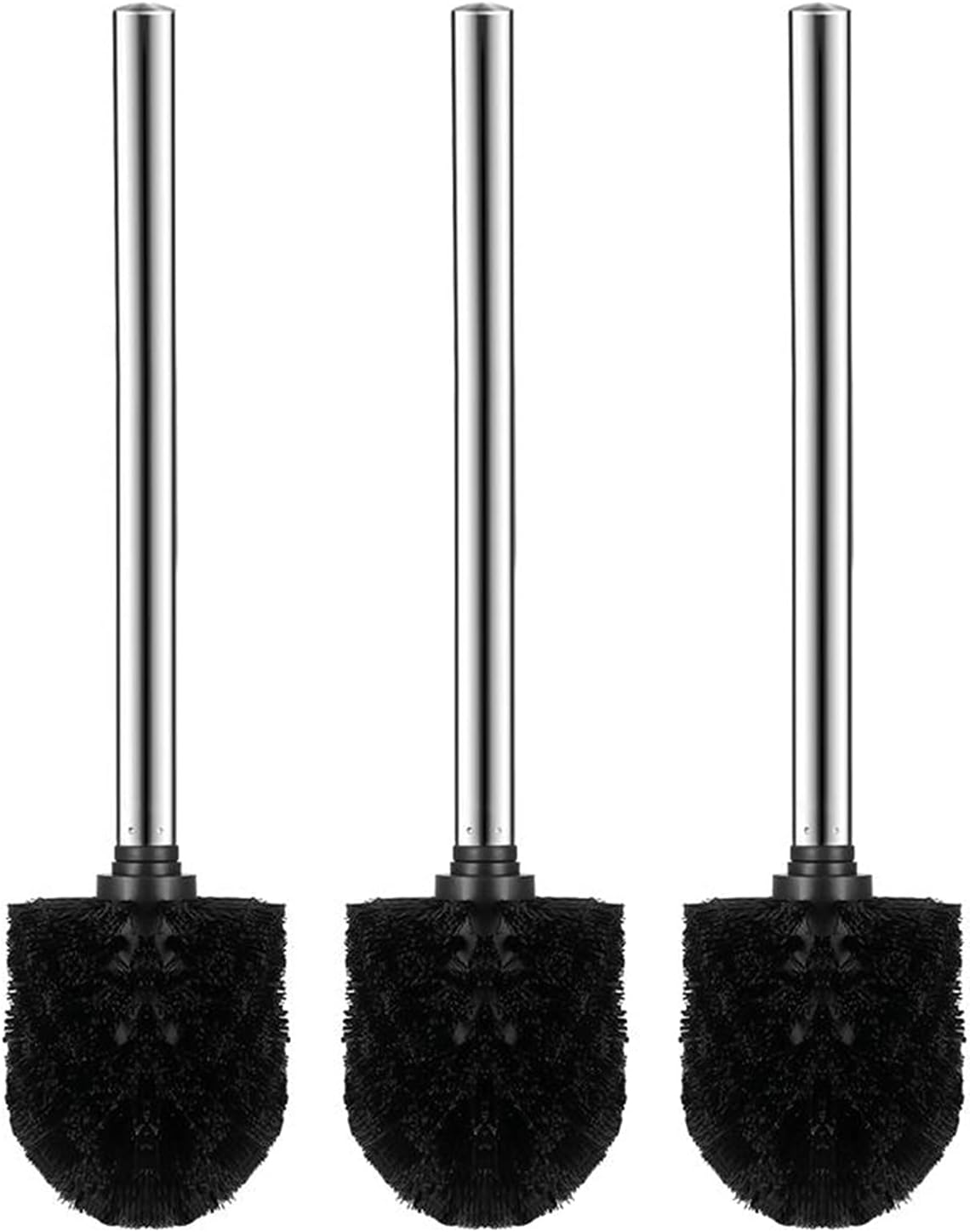 3pcs. Bathroom Toilet Cleaning Brush Toilet Brush Stainless Steel Toilet Brush Black Cleaner Toilet Brush Holder