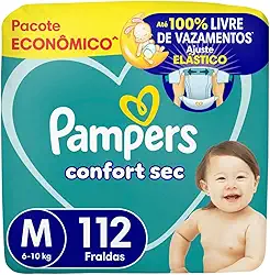 Fralda Pampers Confort Sec Tamanho M 112 Fraldas Descartáveis