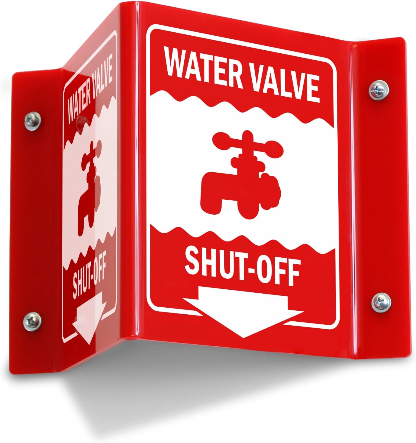Projecting V-Sign : Water Value Shut - Off, PVC Water Proof Sticker Fixed on SunBoard