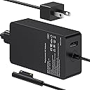 65W Surface Pro Charger Compatible with Microsoft Surface Pro 11 10 9 8 7+ 7 6 5 4 3 X,Surface Laptop 7 6 5 4 3 2 1, Go 3 2 1,Book 3 2 1,65W Power Adapter with USB Port,Support 44W 36W