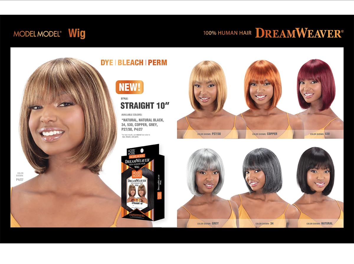 Model Model Human Hair Wig Dream Weaver Straight 10 Inch (P4/27)