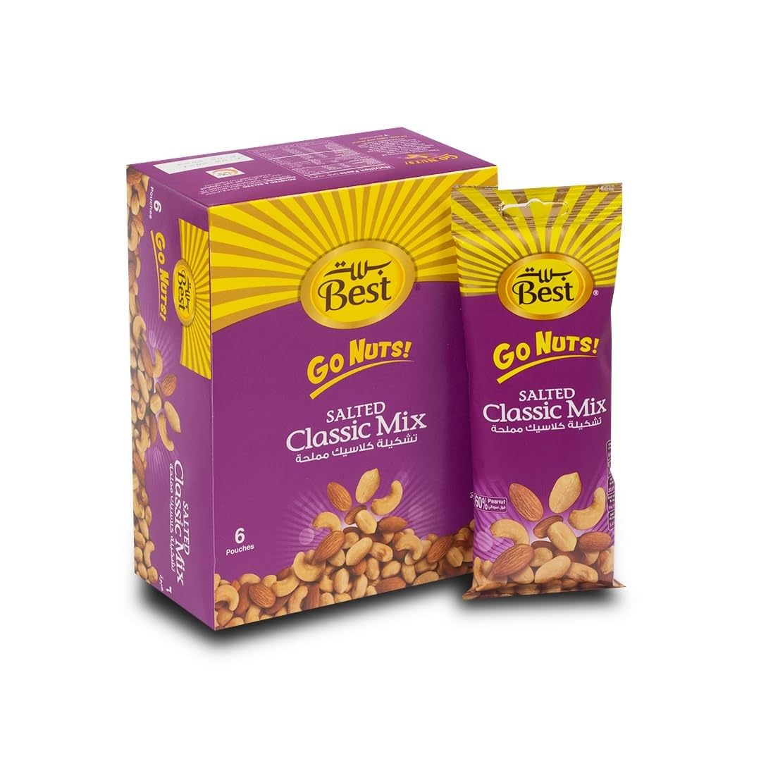 Best Classic Mixnut – 80g Packs, Box of 6 | Premium Roasted Cashews, Almonds & Peanuts | Lightly Salted Nut Mix | Fresh & Crunchy Snack Packs | Healthy Snack for All Occasions