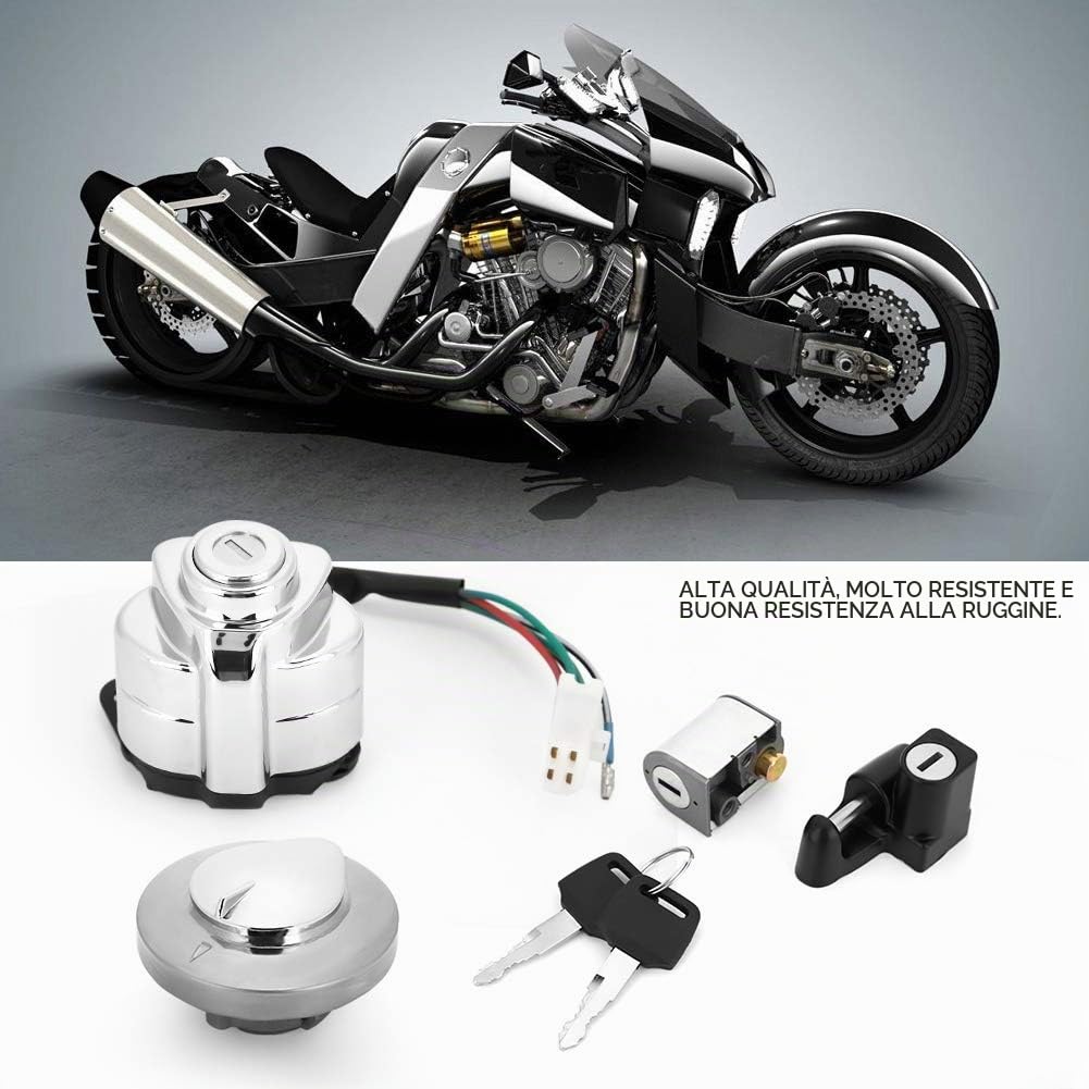Interruttore di Accensione Gas Casco Bloccasterzo Chiave per VT600 Shadow 400 750 Serrature e Accessori