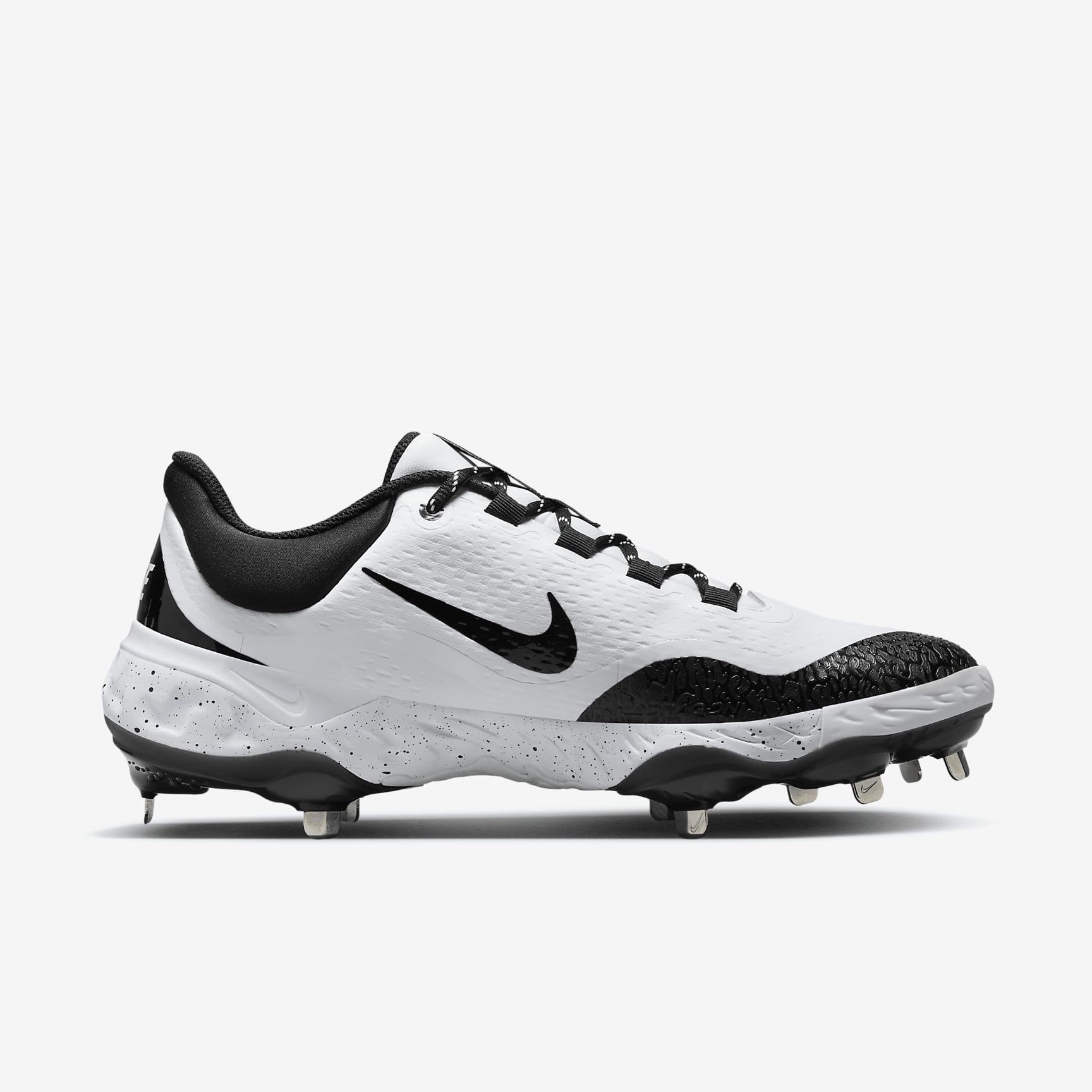 Nike Alpha Huarache Elite 4 Low Baseball Cleats (FD2745-110, White/Black) Size 14