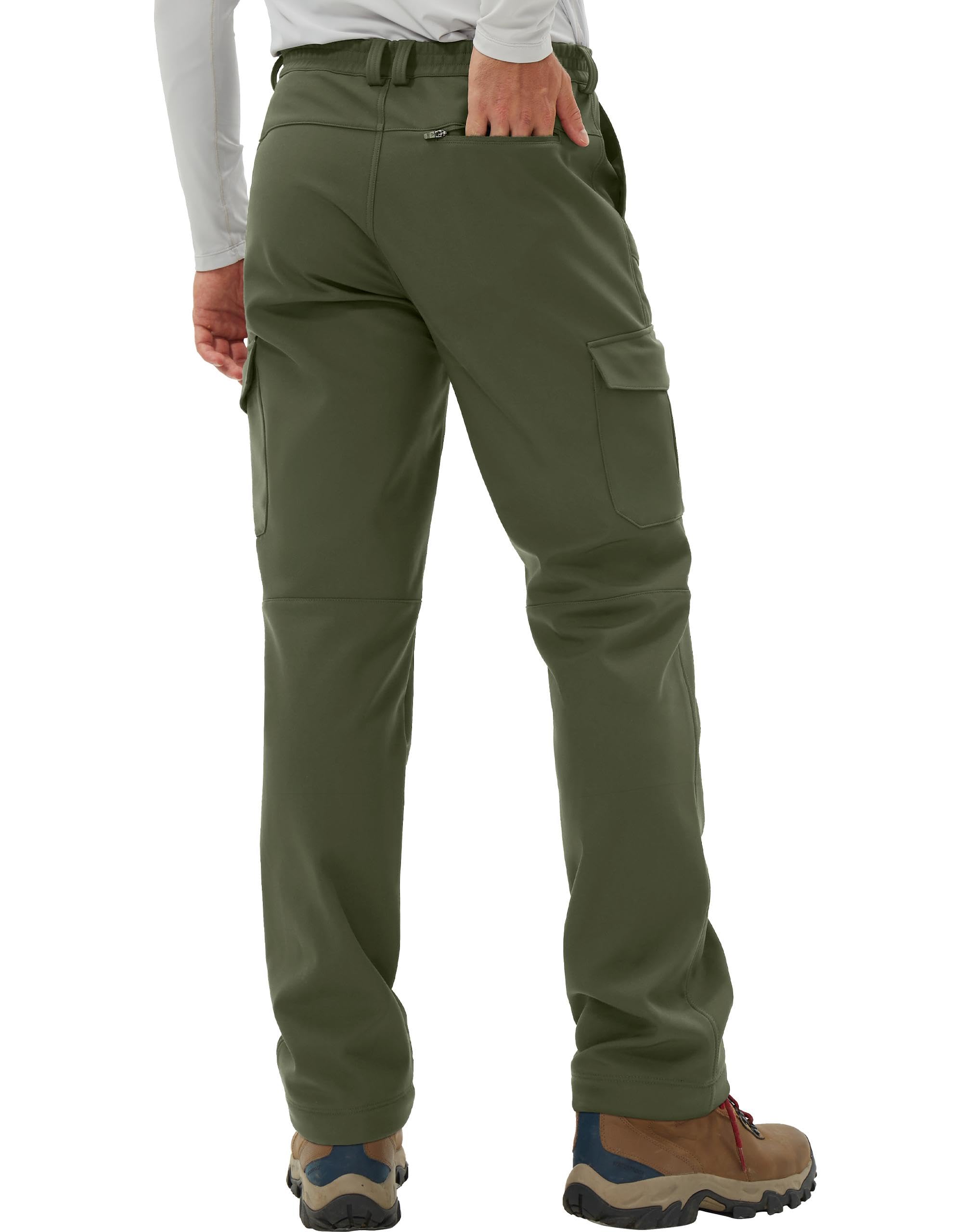 Pioneer Camp Herren Wanderhose Wasserdicht Cargohose Thermohose Atmungsaktive Fleece Gefüttert Winddichte Winterhose Outdoorhose mit 5 Utility Taschen