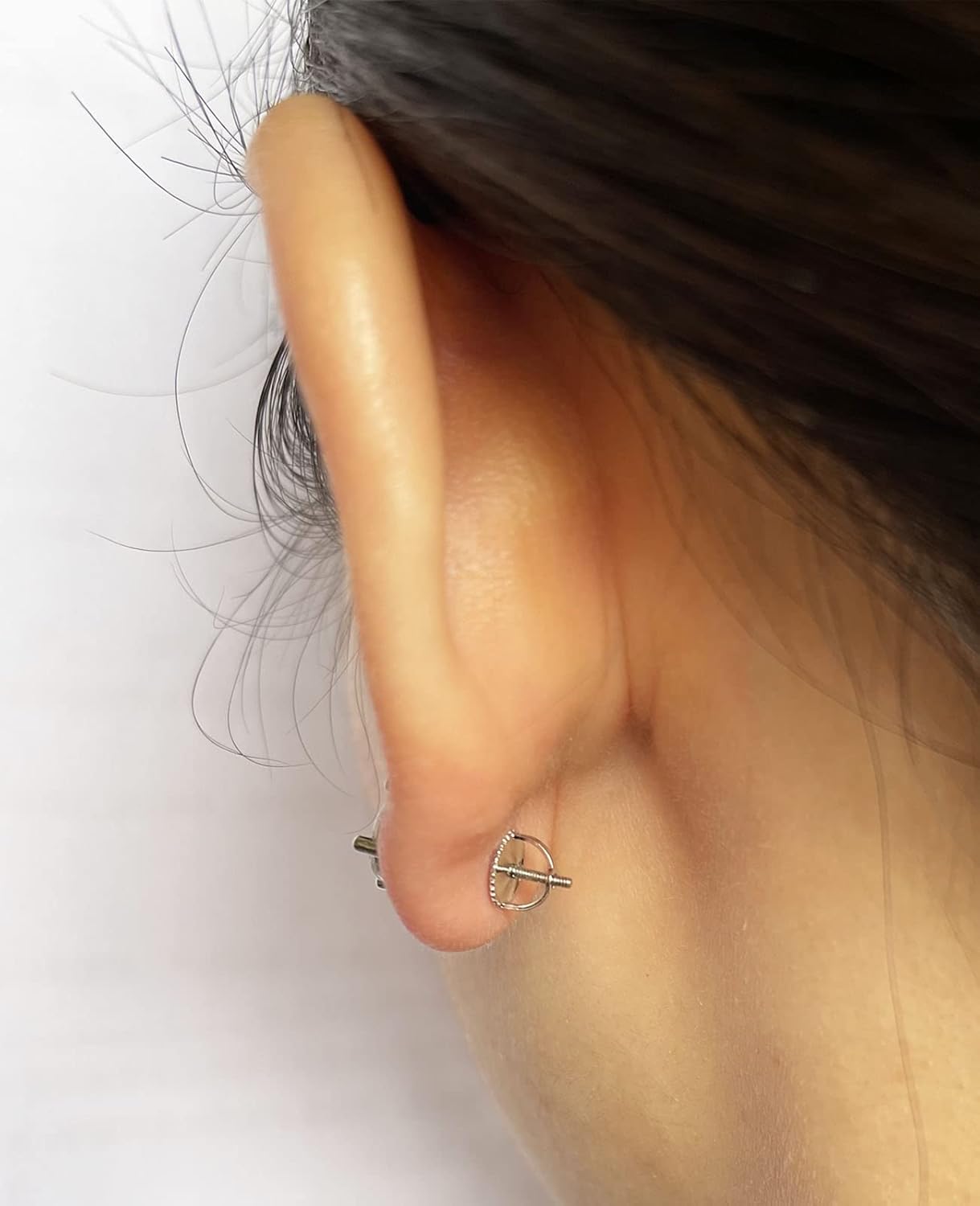 DELECOE 14K Gold Plated Secure Screw Earring Backs Replacement for Diamond Earring Studs, 925 Sterling Silver Locking Screwbacks Hypoallergenic for Threaded Post (0.032''), 2-Pairs - Image 3