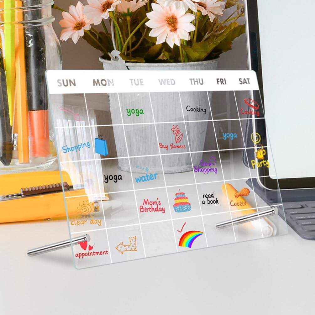 Pizarra Blanca De Escritorio Acrílico Calendario Semanal Planificador Lista De Tareas