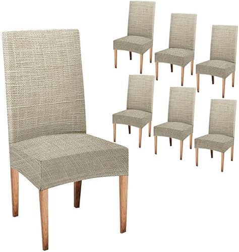 Miniatura 25 de TOMWISH Fundas para Sillas De Comedor 6, Fundas para sillas de comedor, pintura de arte abstracto, funda extraíble elástica de elastano para silla
