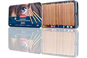 Premium Derwent Coloursoft Pencils 72 Tin, 4mm Core, 100% Lightfast, Artist Quality