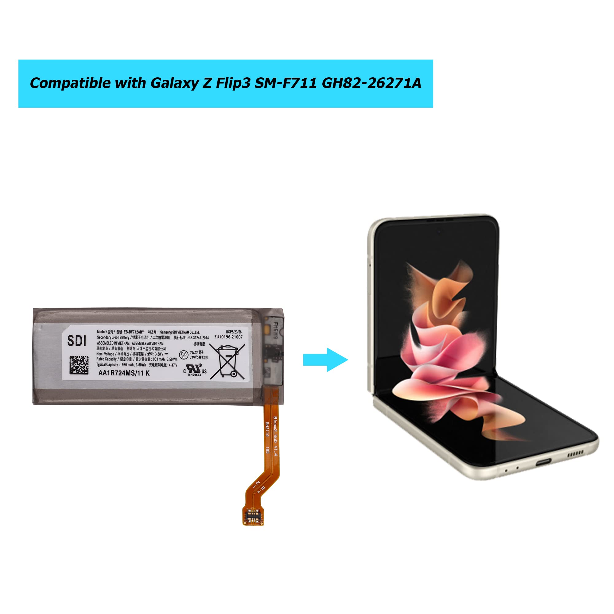 Amazon.com: Vvsialeek EB-BF712ABY Replacement Battery for Samsung