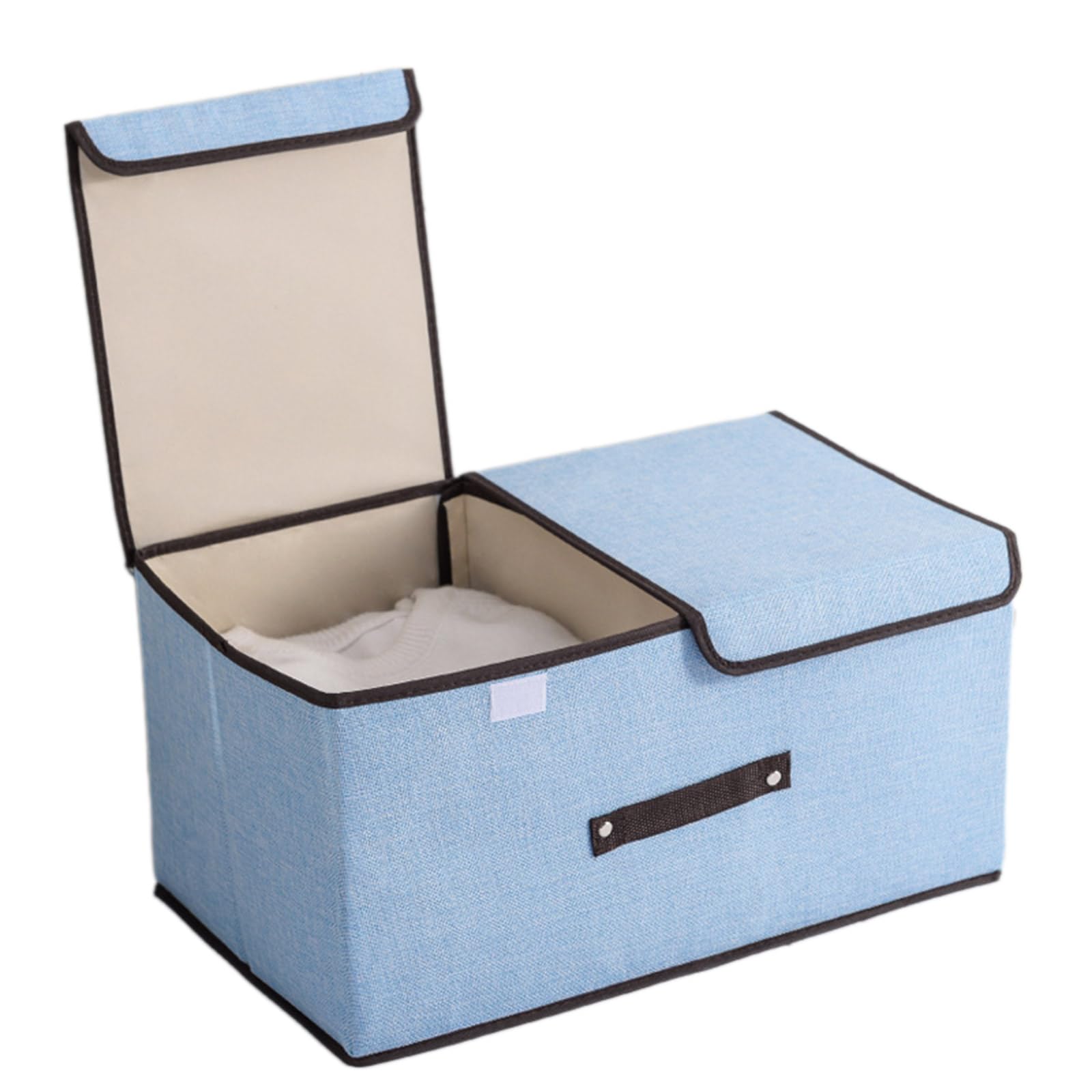 Mekalero Cotton Linen Storage Box with Cover Double Lids Underwear Container Versatile Clothing Organizers for Women Practical Storage Solution