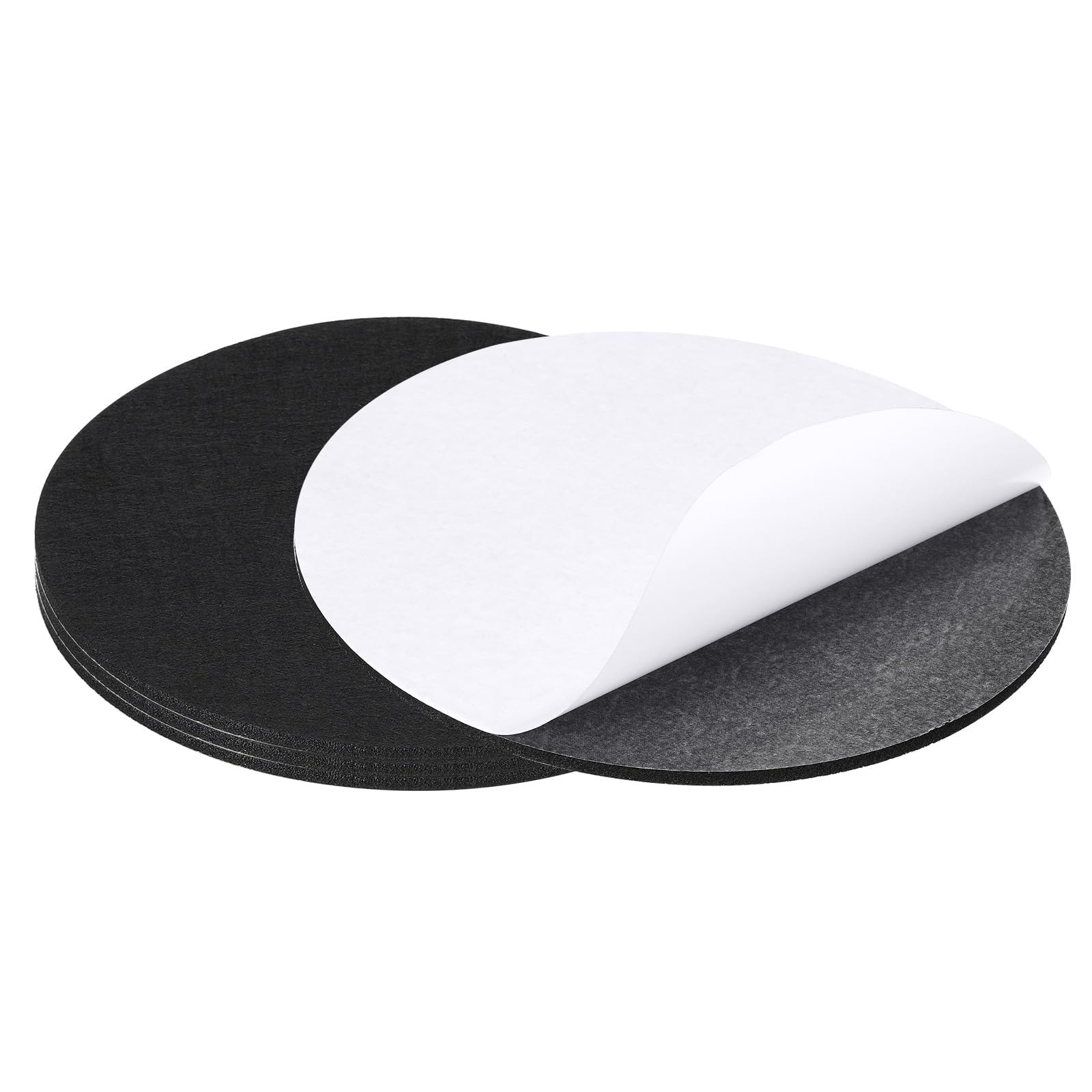 PATIKIL 4pcs Almohadillas de Fieltro para Muebles, 305mm/12 Fieltro Adhesivo Belcro Redondo Antideslizantes Protectores para Patas de Mesa Silla Lámpara Muebles, Negro