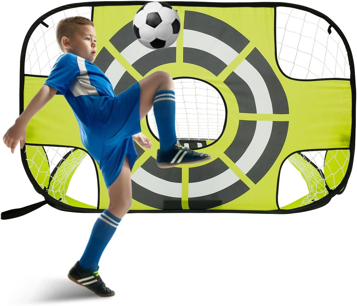Football Goal Target Pop Up 3 in 1 Football Net, Portable Foldable