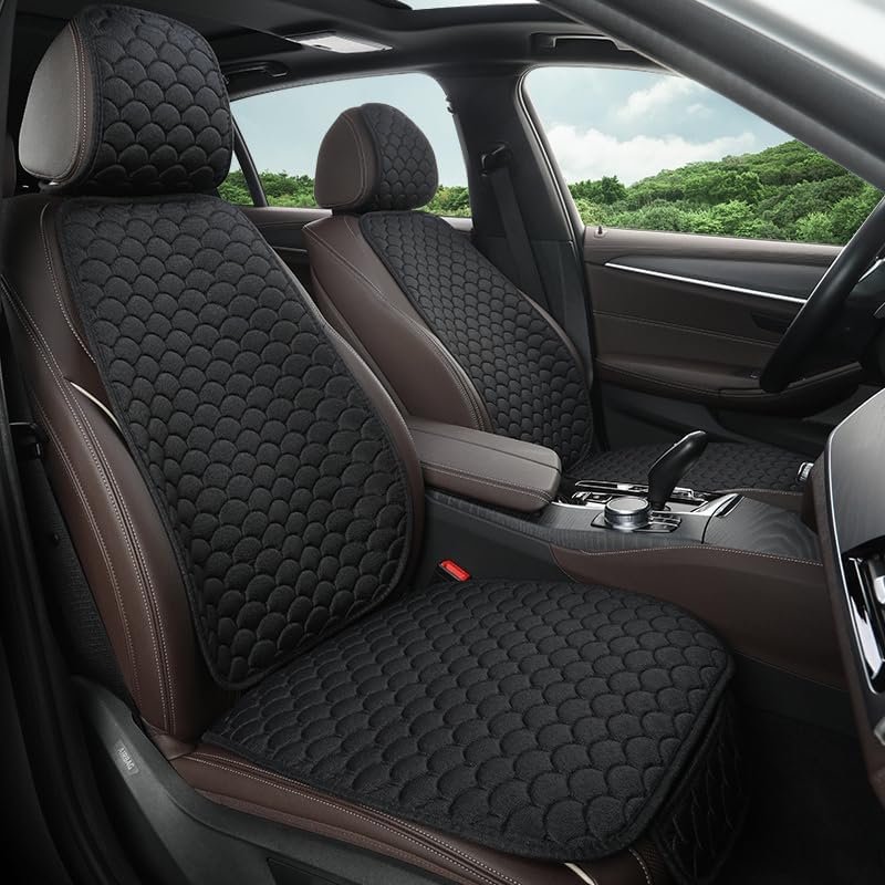 Car Seat Covers for Front Seats Full Set, Universal Fit Car Seat Protector Covers with Headrest, Premium Soft & Breathable Front Car Seat Covers, Easy Install Machine Washable (2-Pack)(Gray)